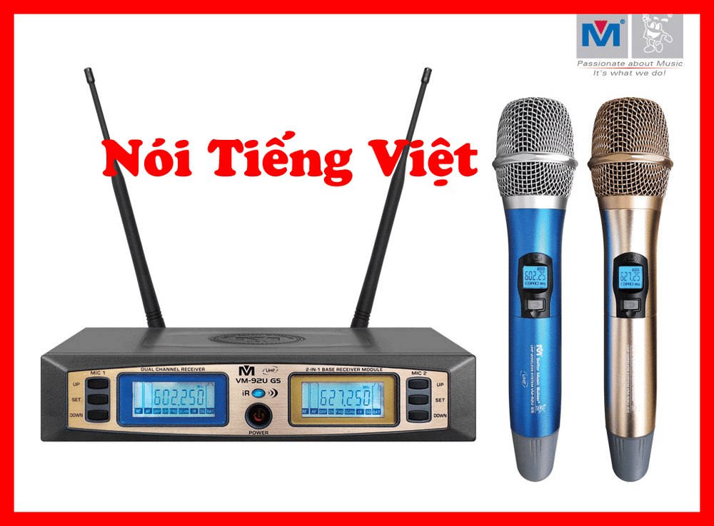 better music builder VM-92U G5 DUAL CHANNEL UHF WIRELESS MICROPHONE SYSTEM