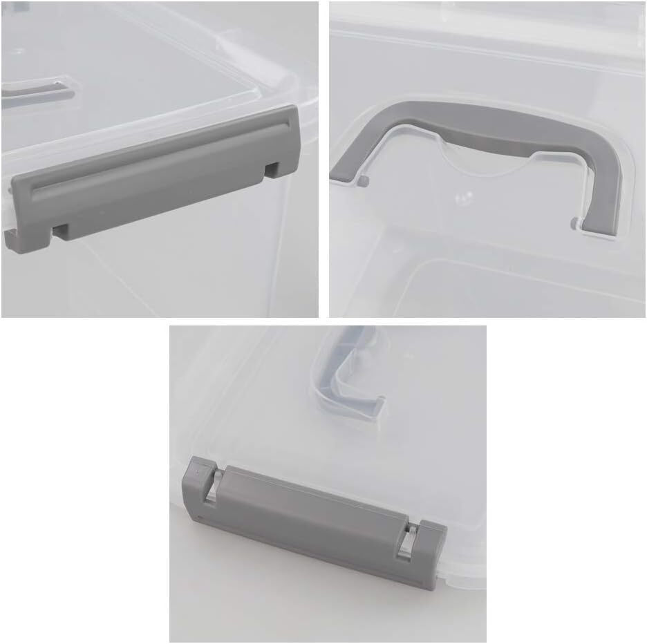 6 Quart Clear Plastic Storage Box, Latch Box with Handle, 6 Quart, clear