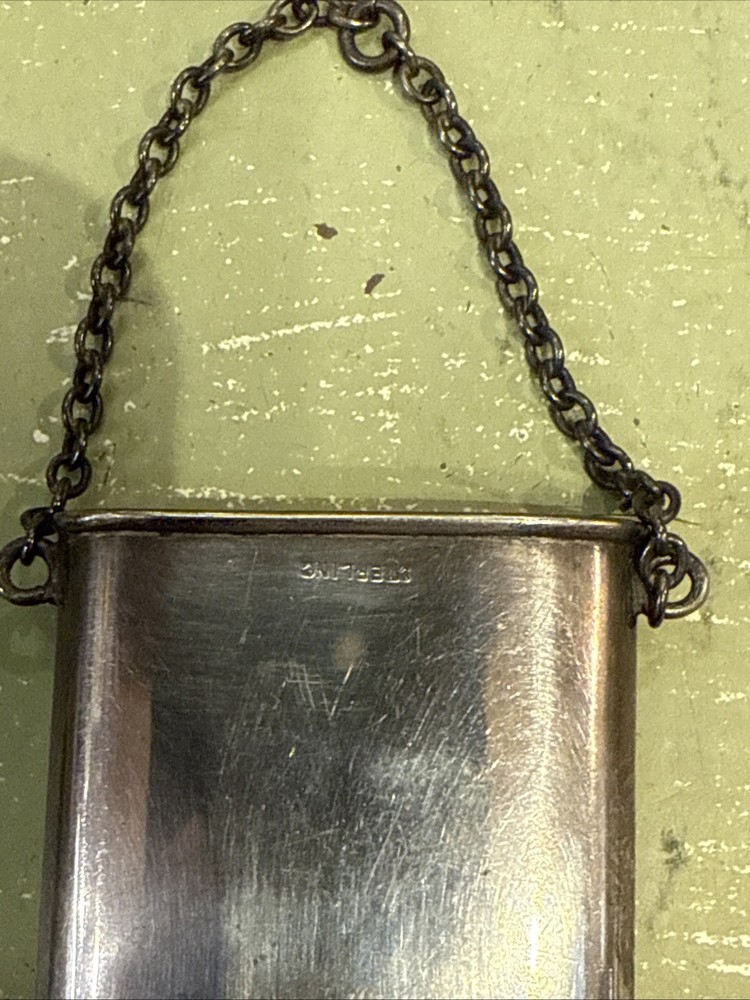 Victorian sterling silver chatelaine spectacles holder with chain