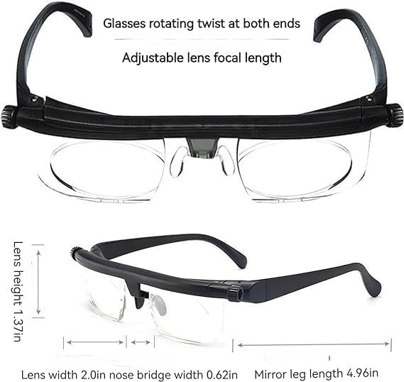 Adjustable Reading Glasses Dial Vision Readers Flex Focal Adjustable Eyeglasses