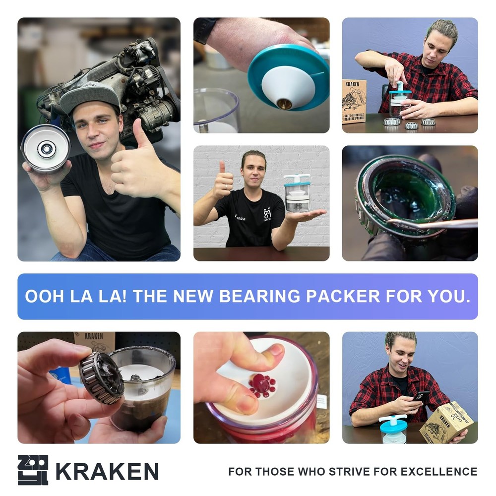 Rotation Handle Bearing Packer Tool - Inject Grease Safely, Easily,...