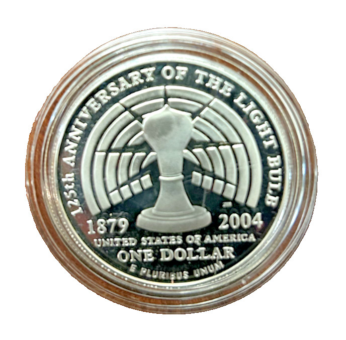 2004-P Thomas Edison Silver Dollar Proof US Mint $1 Commemorative