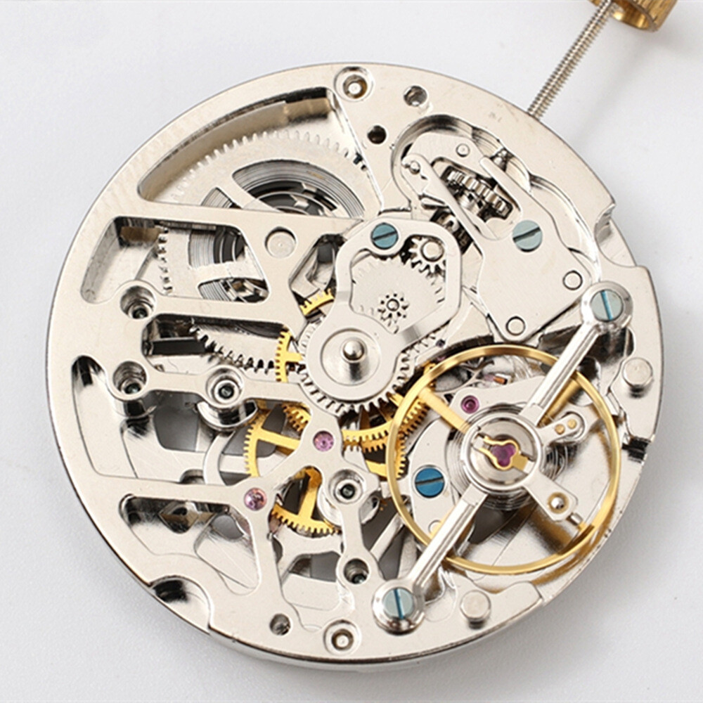 China Made Dandong Silver Hollow Automatic Mechanical Movement Small Second@9