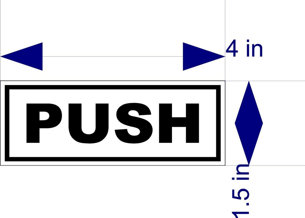 Black and White PUSH & PULL DECALS for Doors, Businesses any use LAMINATED