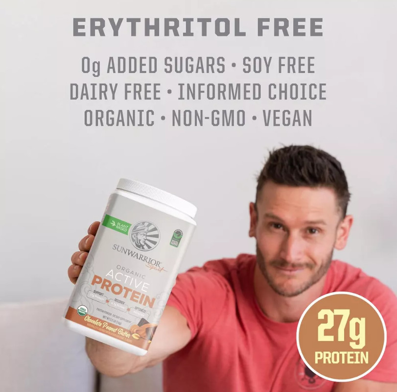 Sunwarrior Active Protein, Plant-Based Protein Powder Chocolate Peanut Butter