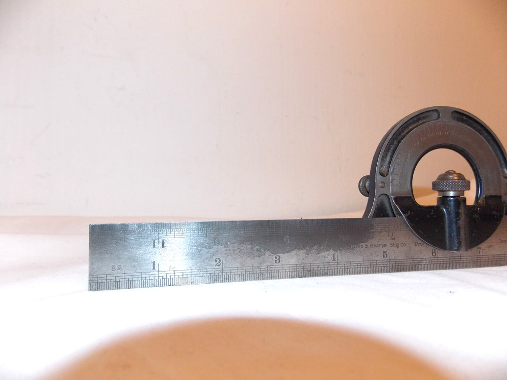 BROWN AND SHARPE MFG CO. 12" RULER PROTRACTOR