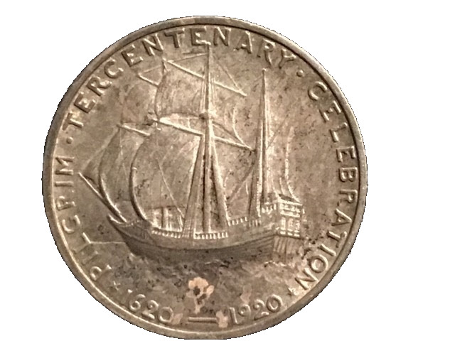 1920 Pilgrim Tercentenary Half Dollar • Silver Commemorative • Sharp Detail