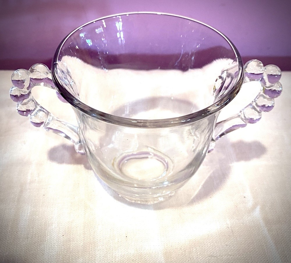 SET CANDLEWICK : COMPOTE 5 1/2” & 3” Sugar BOWL Depression EUC CLEAR
