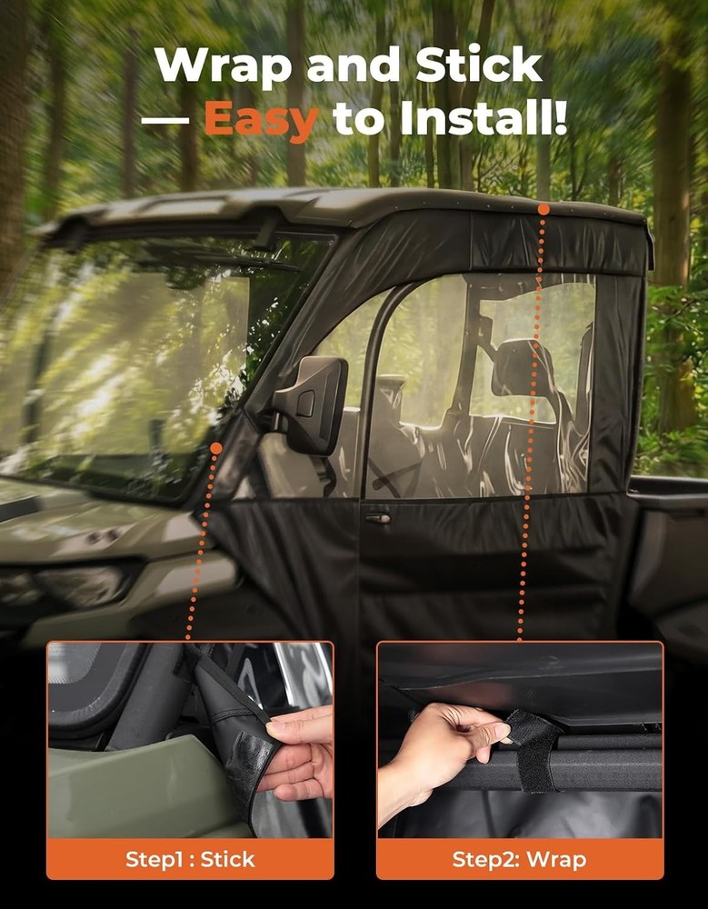 Can Am Defender Soft Doors Cab Enclosure 2017-2025