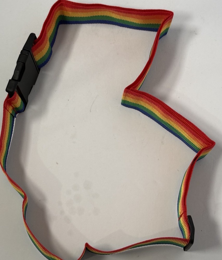 Rainbow Strap 18" Multicolor Nylon Webbing Adjustable Belt Black Buckle