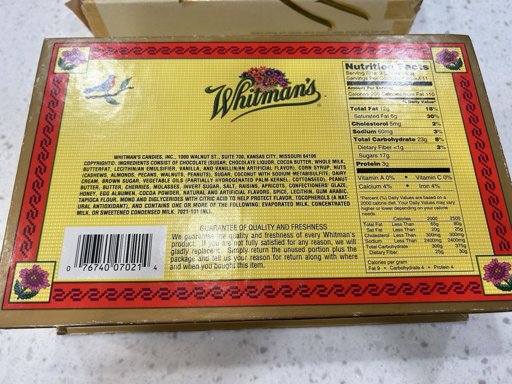 Two Vintage Whitman`sampler And One Russell Stover Candy Box EMPTY Boxes
