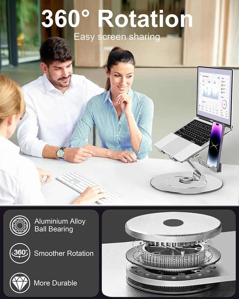 Adjustable Laptop Stand with Phone Holder