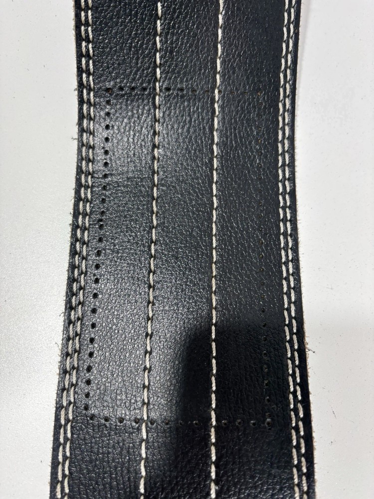Weight Lifting Workout Belt Black Leather Size Small