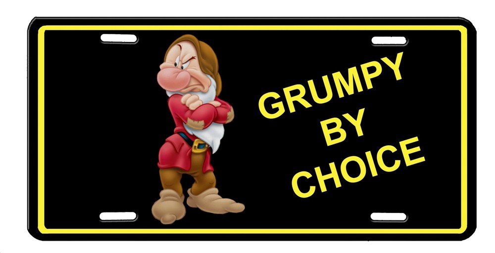 Grumpy Seven Dwarfs High Gloss License Plate