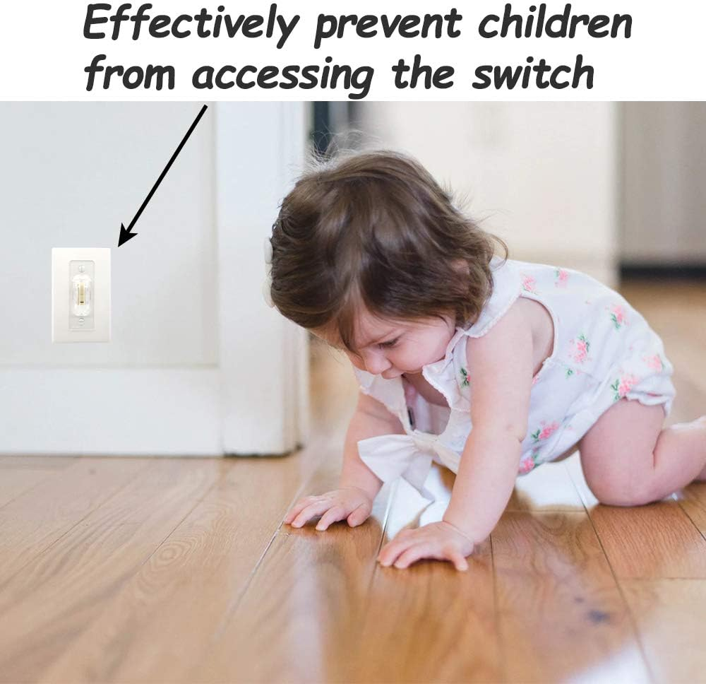 6 Pack Light Switch Guard, Clear, Child Proof Cover, Prevents Switch Flips