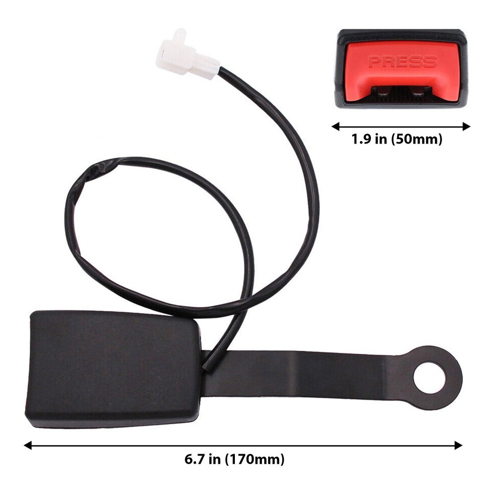 1Pack Universal Auto Car Seat Belt Buckle Socket Plug Connector W/ Warning Cable