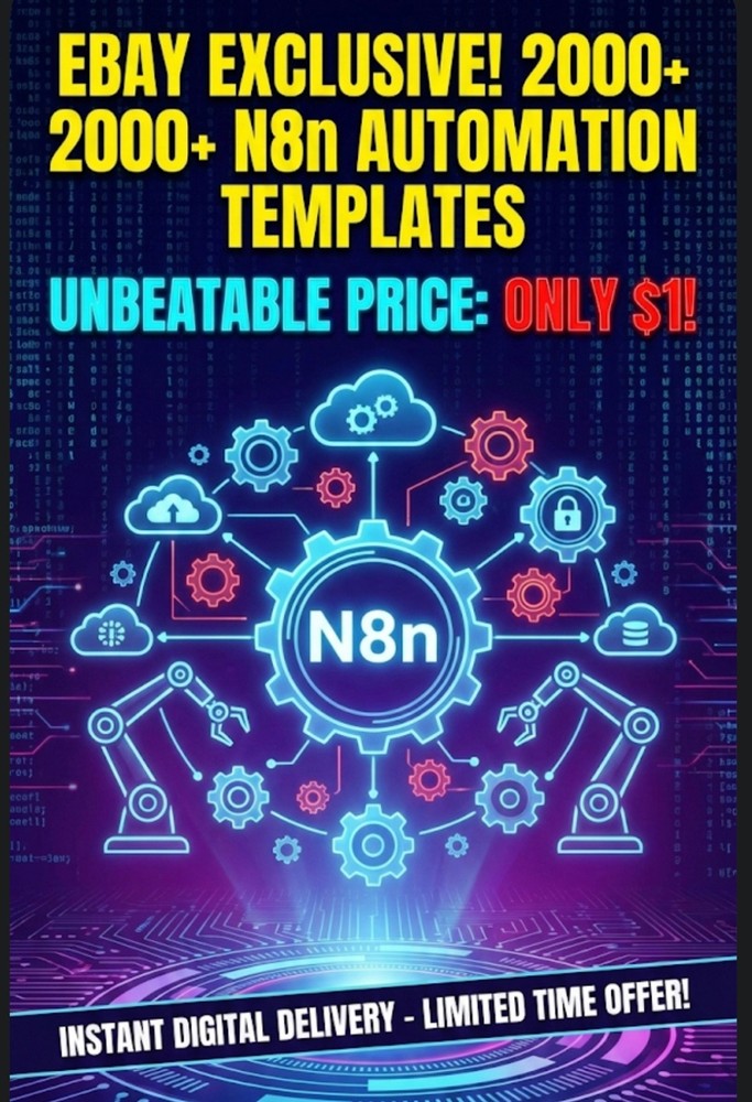 2000+ N8n Automation Templates MEGA PACK - Workflows, Scripts, Bots - Instant Do