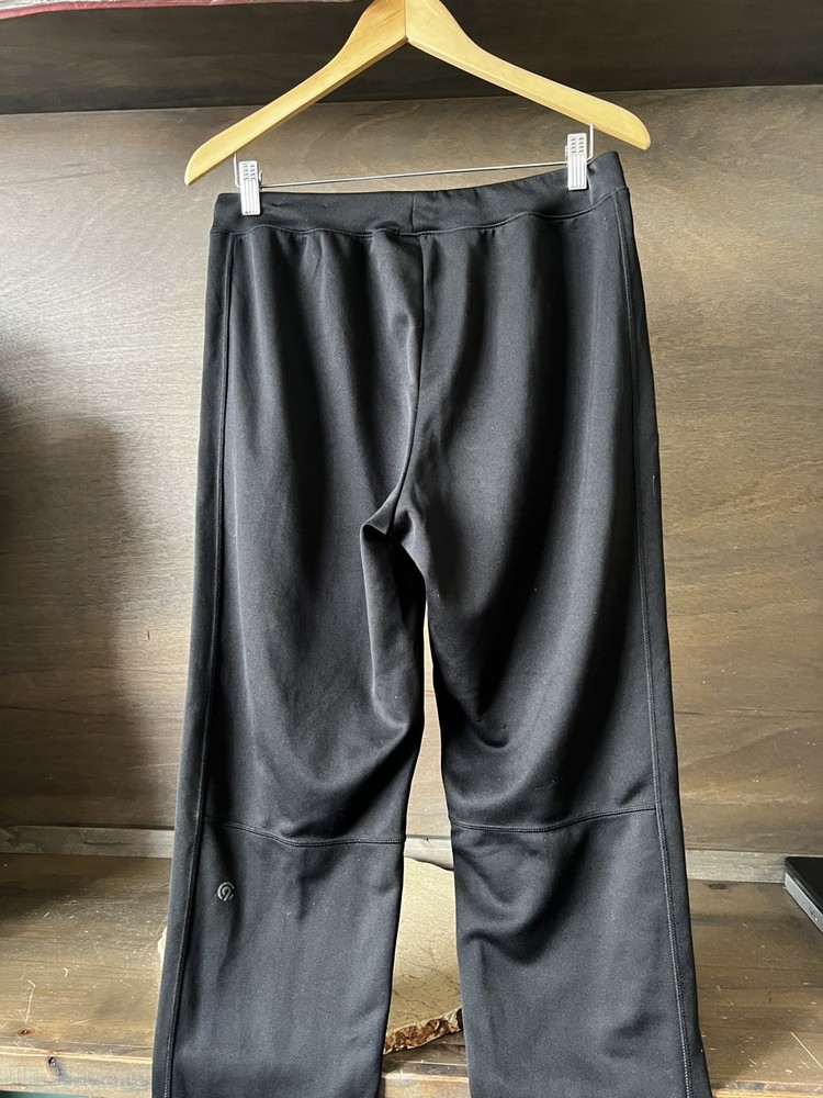 CHAMPION WOMENS black MEDIUM Pull On Yoga Pants drawstring POCKETS POLYESTER