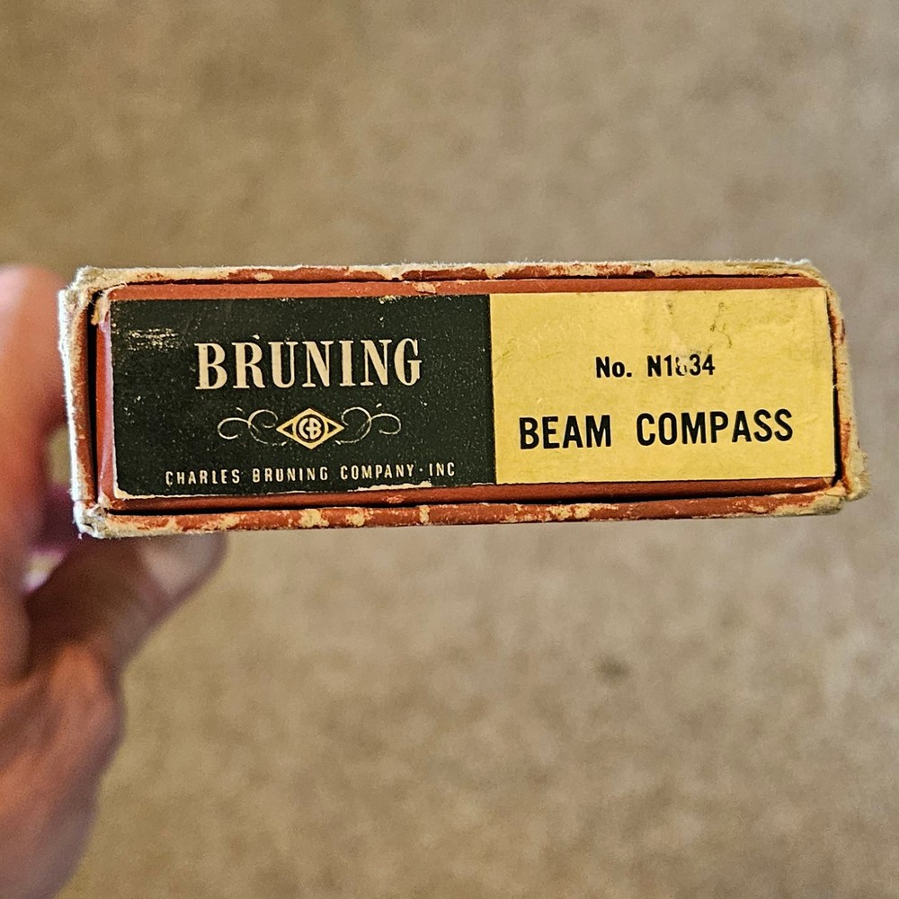 Vintage Bruning U.S.A 13" Beam Compass Drafting Tool 1834