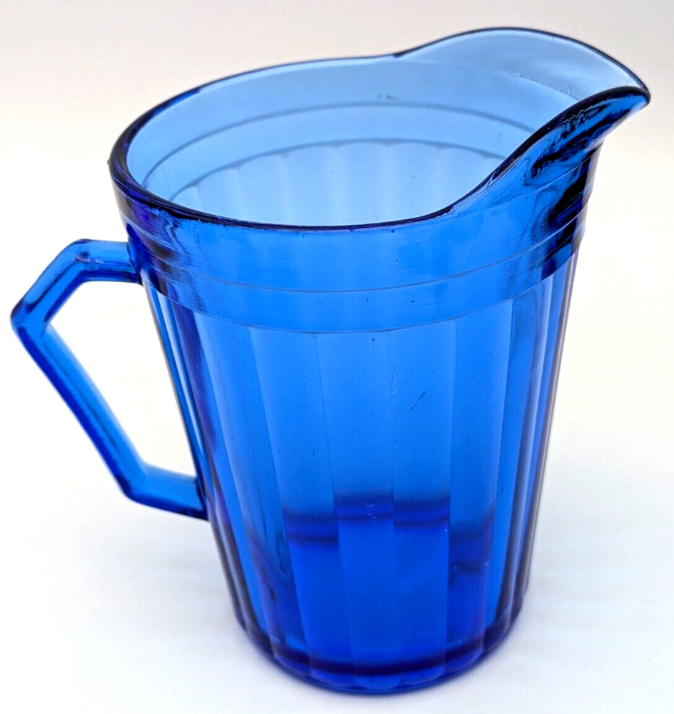 Cobalt Blue Glass Pitcher Pressed Glass