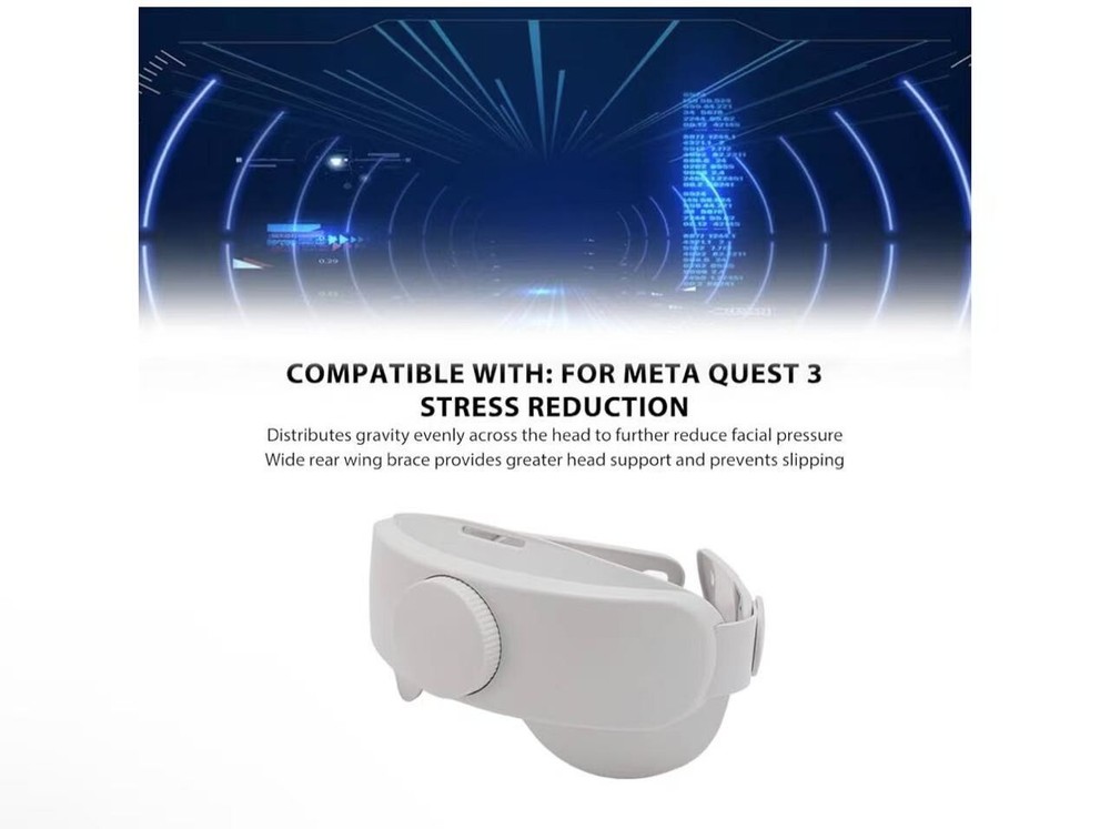 VR Headset Strap Replacement, Adjustable VR Head Strap Portable Lightweight Soft