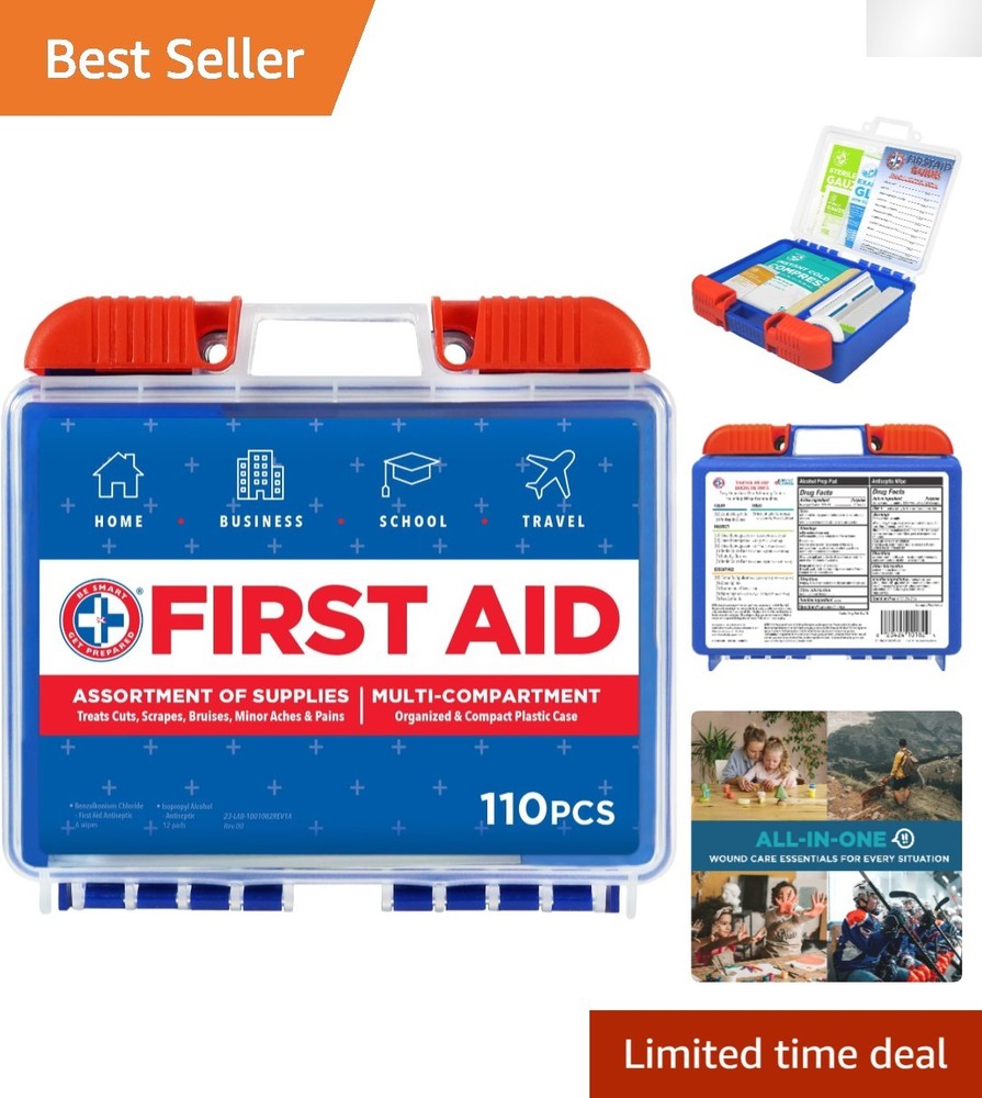 Multi-Purpose 110-Piece First Aid Kit: Organize, Protect & Prepare Anywhere
