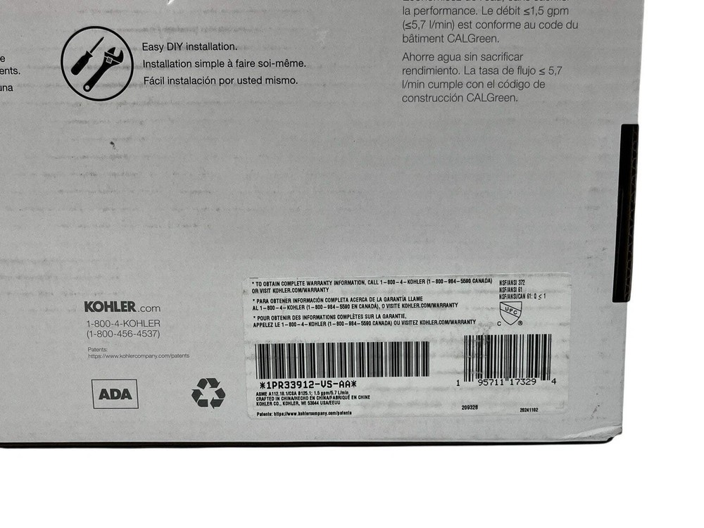 Kohler Guild K-R33912-VS Pull-Down Kitchen Faucet 3-Function Stainless