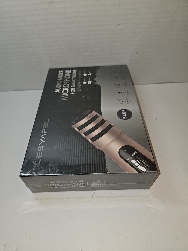 LESYAFEL Microphone for iphone with Desktop Tripod Plug&Play,Android,PS4 Blue