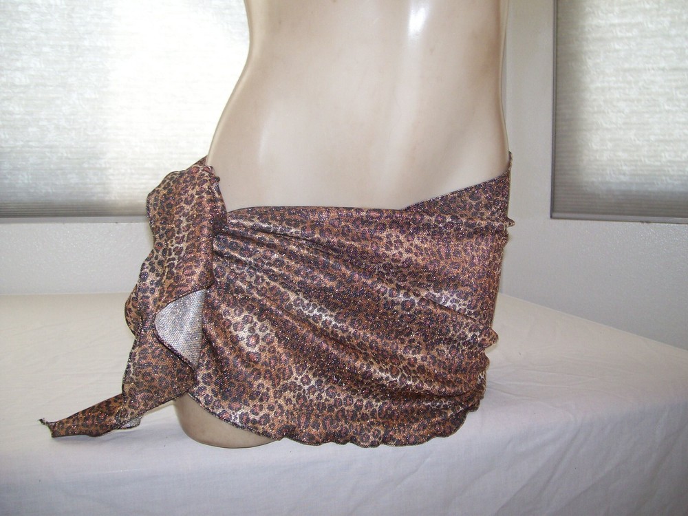 New Stripper Exotic Dancer Leopard Mesh Fishnet Bikini Cover O/S Stripperwear