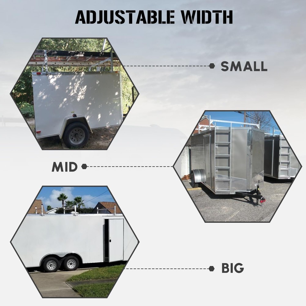 Trailer Ladder Rack Adjustable 4-8.5 Ft