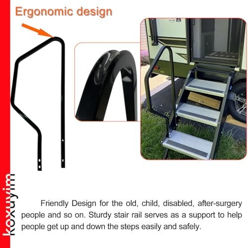 Step Handrail for Step Above 2nd Generation RV Entry Step. STP214-121H 3 Step