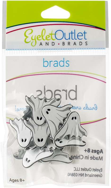 Eyelet Outlet Shape Brads 12/Pkg Ghost