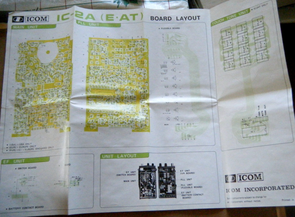 Original ICOM IC-2A/ AT/ E 144MHz FM Transceiver Manual,Schematic,Board Layout +