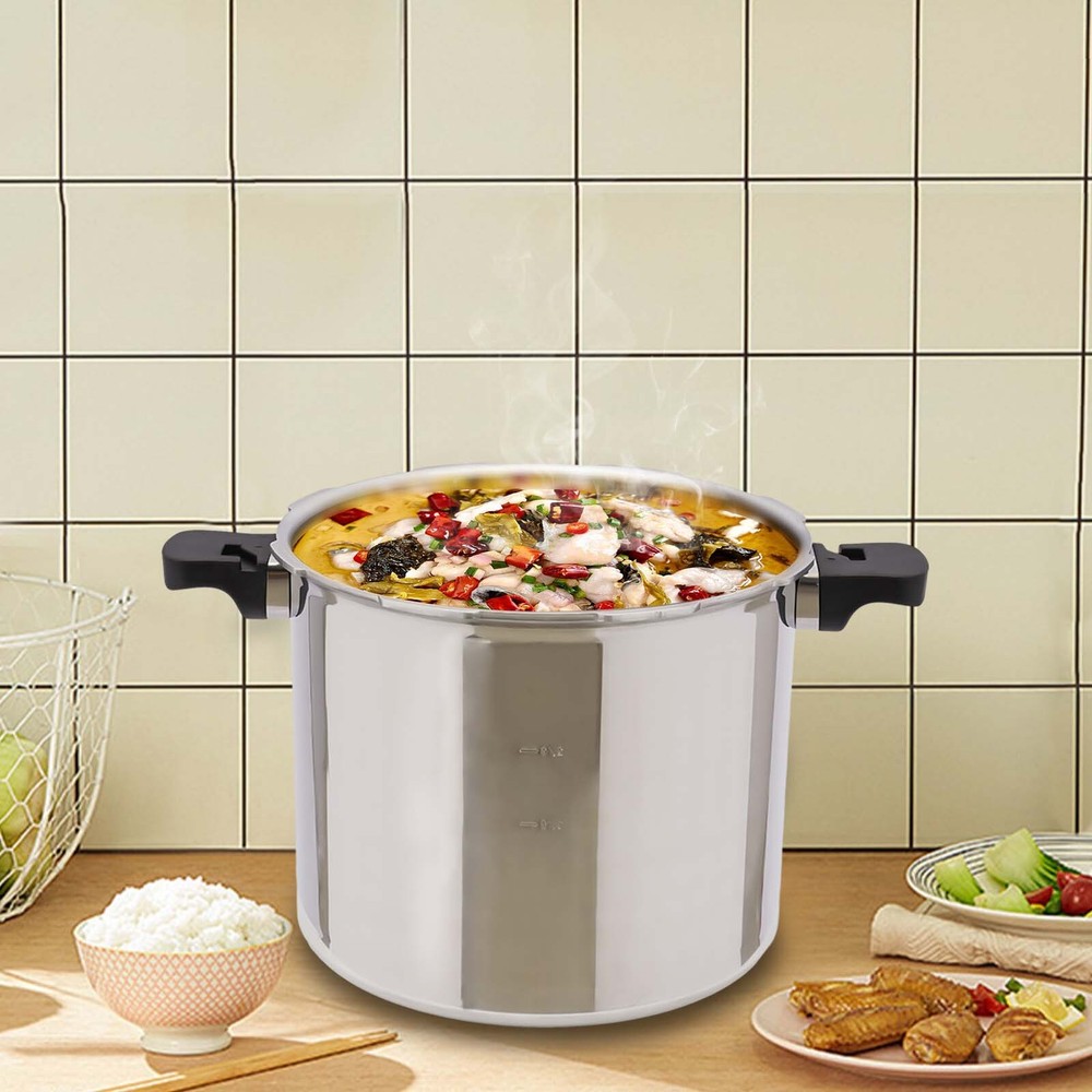 23 Quart Large Capacity Pressure Canner Cooker with Gauge Release Valve Silver