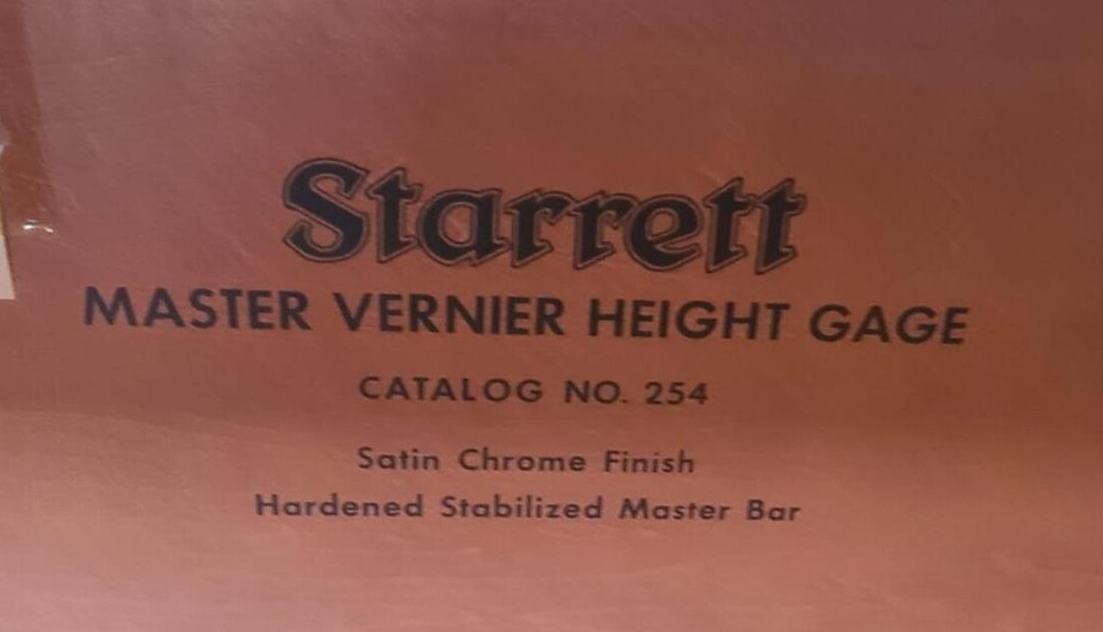 Starett Master Vernier Height Gage 254