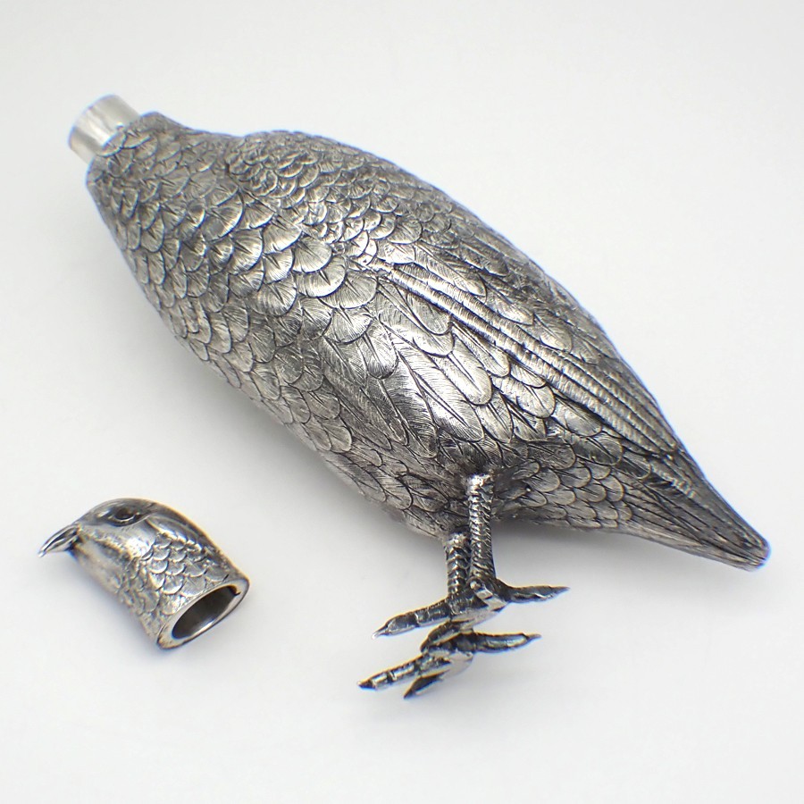 Pheasant Form Table Box Shaker Dutch 833 Silver 1923 Date Mark