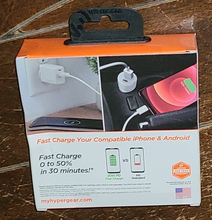 Hypergear *White* 20W PD Bundle: Dual Output Wall & Car Charger