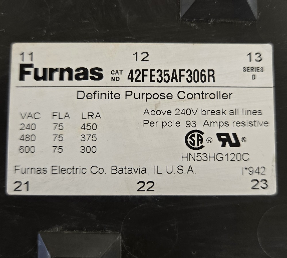 FURNAS DEFINITE PURPOSE CONTROLLER 42FE35AF306R.