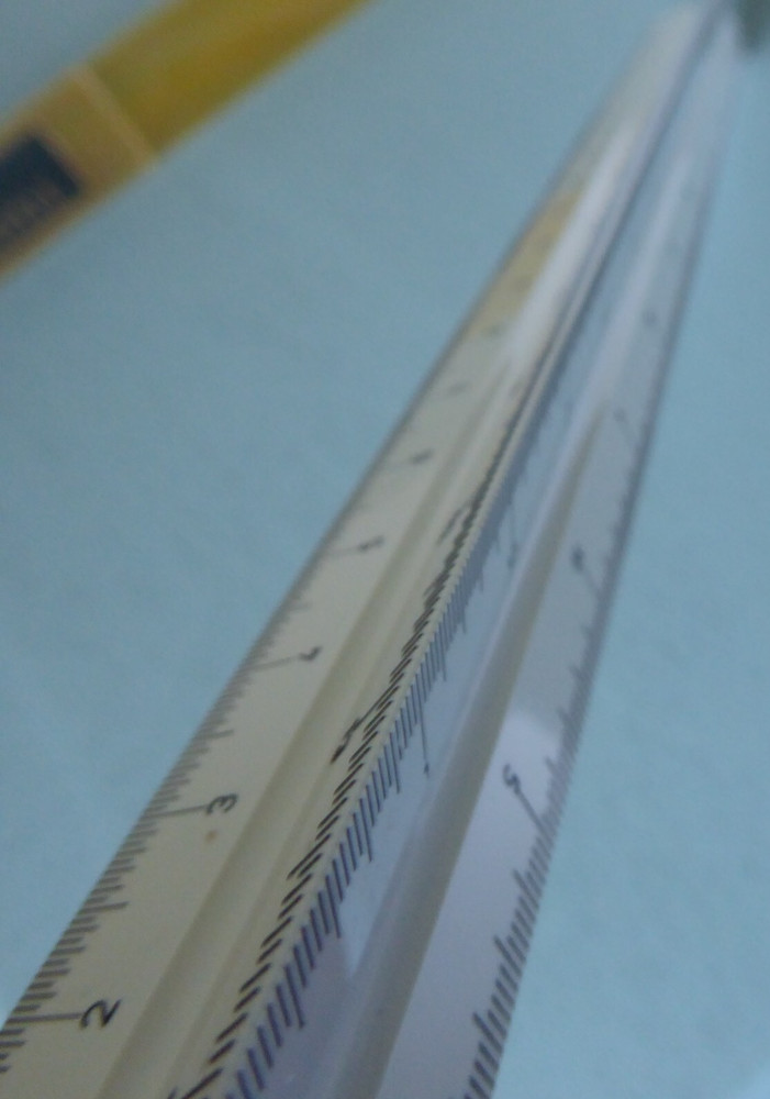 Faber Castell 153-A Architect Engineering Triangle Drafting Scale Ruler W/ Case