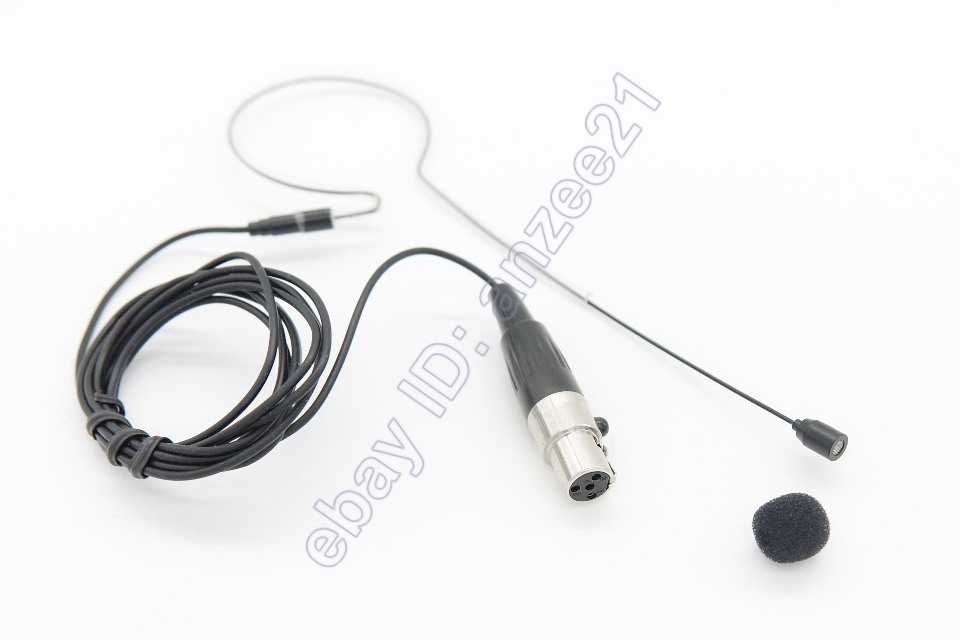 Over The Ear Headset Microphone for Shure Beltpack Wireless Systems TA4F - Black