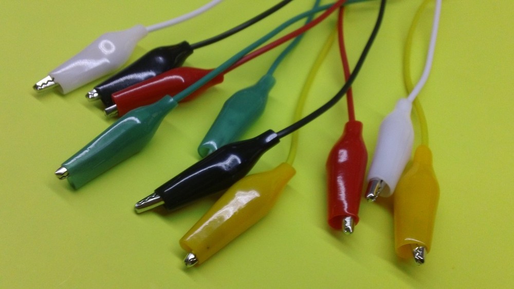 5 X - 18" DOUBLE end Crocodile Clips Cable Alligator Clips testing wire probe