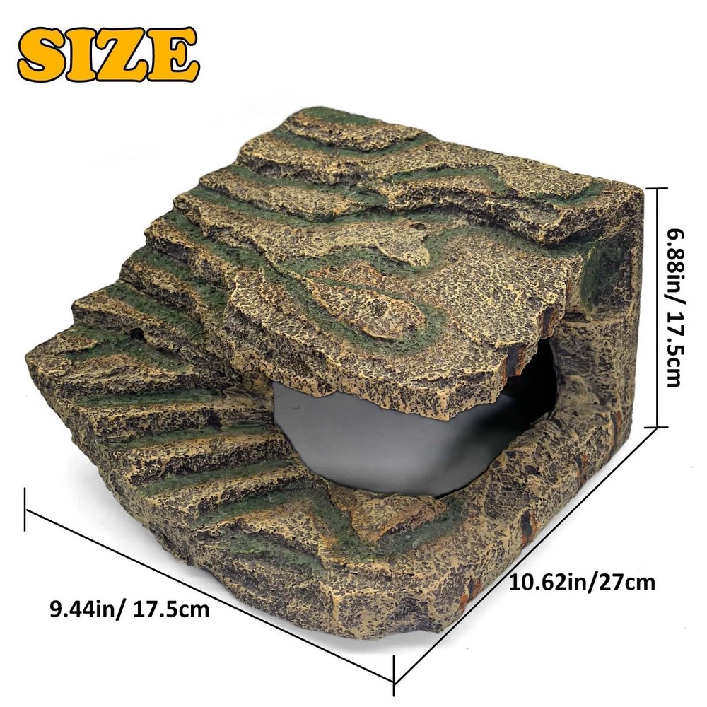 kathson Turtles Basking Platform, Extra Large Reptile Cave Hideout Snake Hide,To