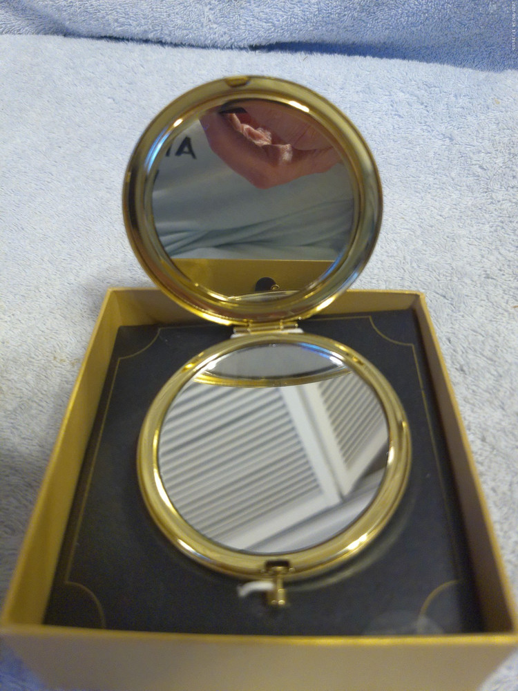 Monet Rose Compact Double Mirror New In Box