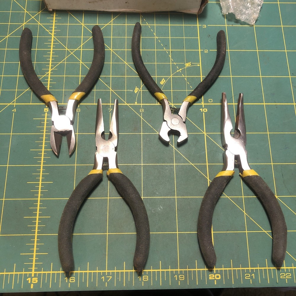 Vintage 4 Piece Pliers Cutters Tool Set 9JD Spring Tools