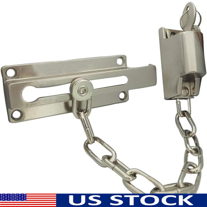 Keyed Chain Door Lock Die Cast Security Ventilation Chain Holder Protector New