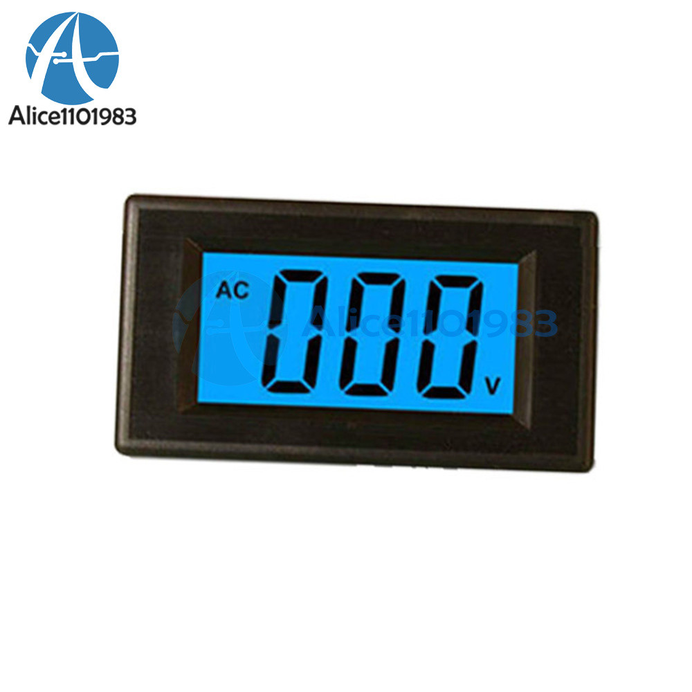 2/4-wire Digital Blue AC 0-500V Voltmeter Panel LCD Alternating Voltage Meter
