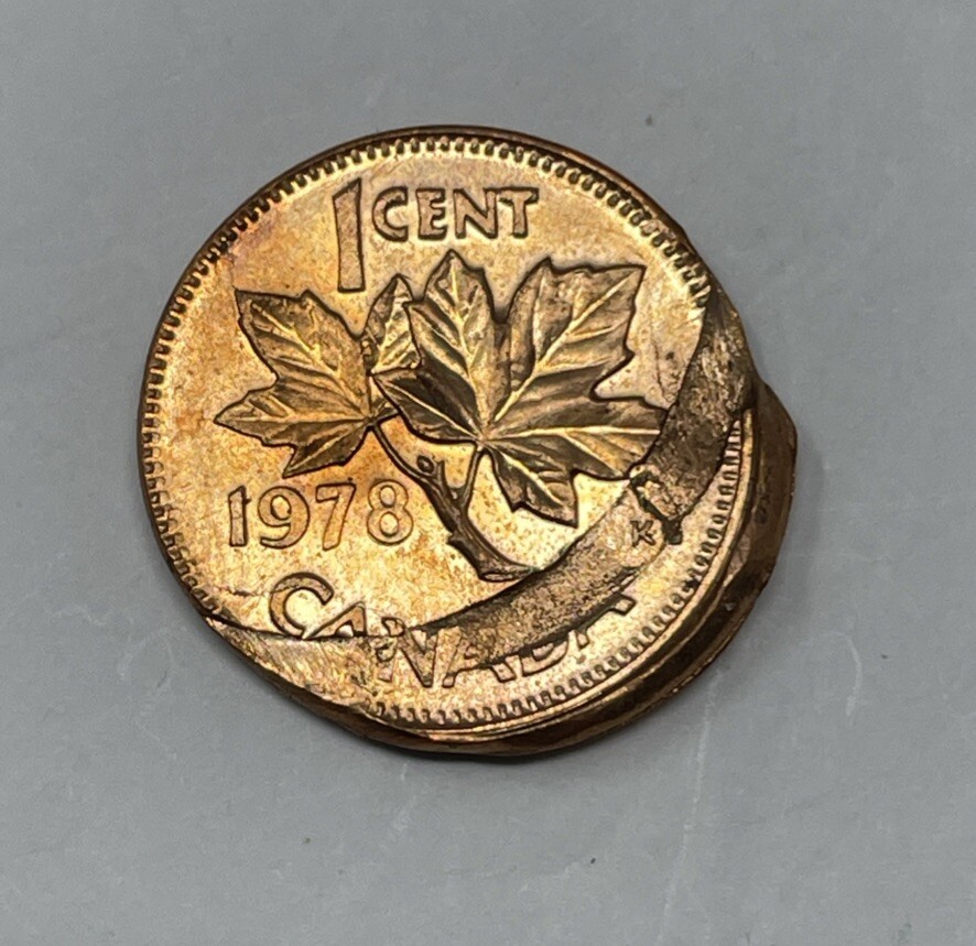 1978 Canada 1 Cent Major Error Feed-miss Strike #C458