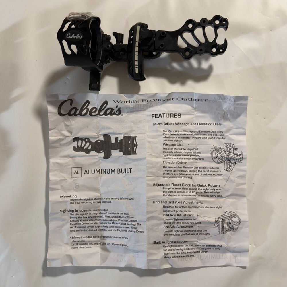 Cabela's Black Aluminum Archery Sight