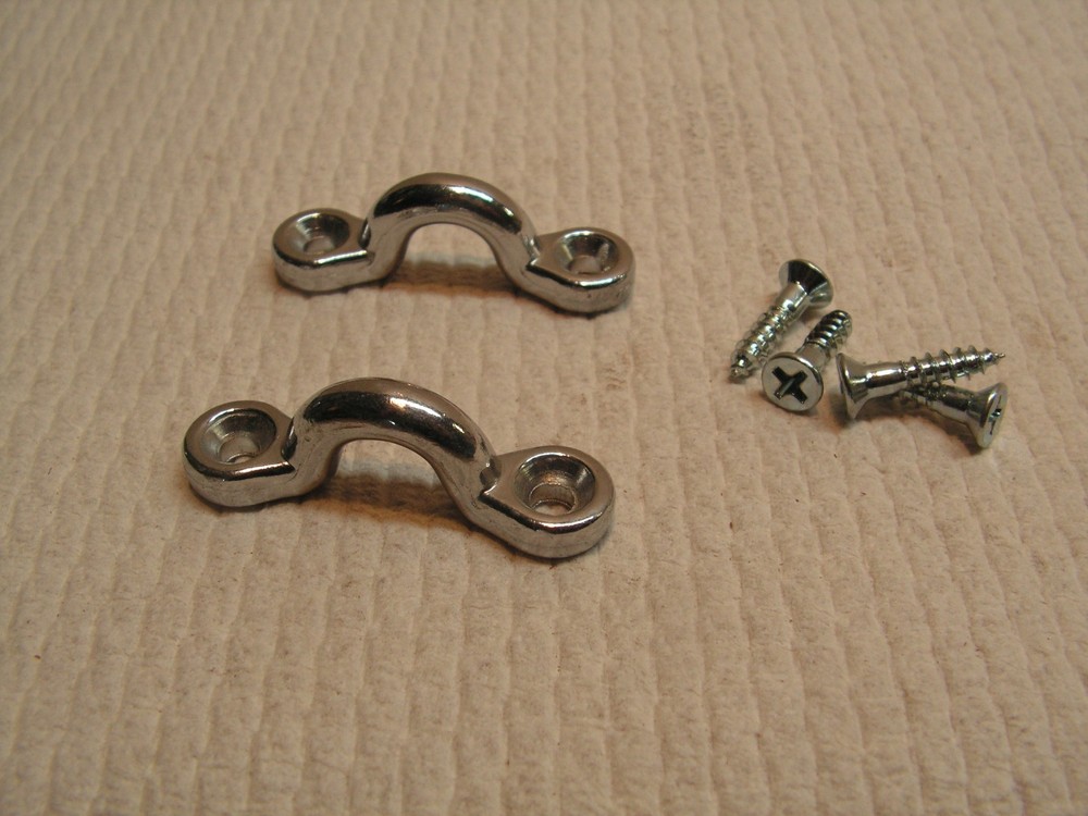 2 Vintage Die Cast Tie Loops Pull Stable Hanger Hook Storage Curtains Anchor+