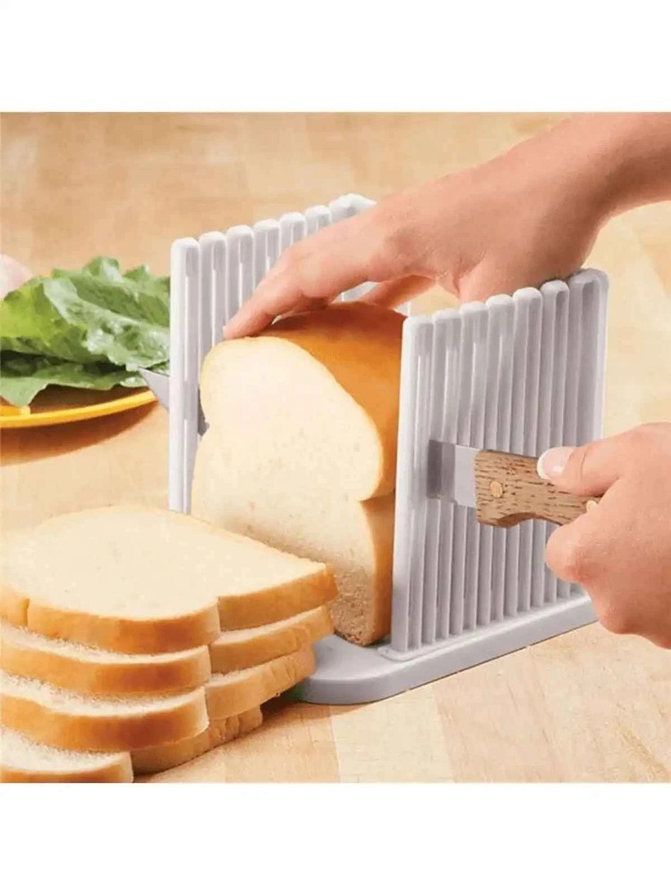 Adjustable Bread Slicer Guide Foldable Plastic Cutter Tool